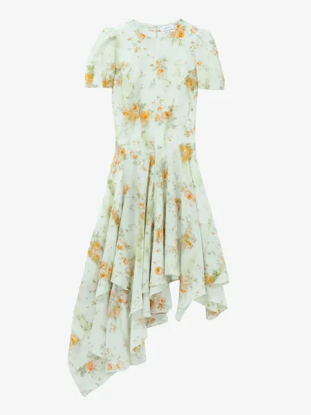 Silk Floral Print Dress