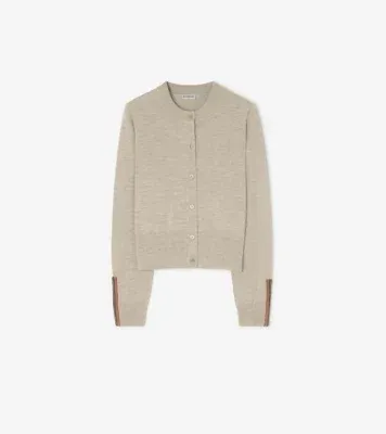 Wool Cardigan in Sandstone melange