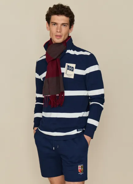 Classic Fit Long Sleeve LRC Striped Polo