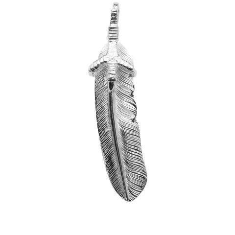 Eagle Grab Feather Silver Large Pendant