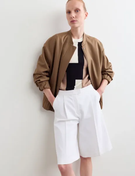 Jaeger Wool Rich Relaxed Bomber Jacket Camel