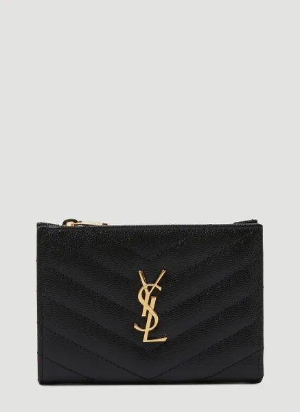 Quilted Logo Plaque Wallet