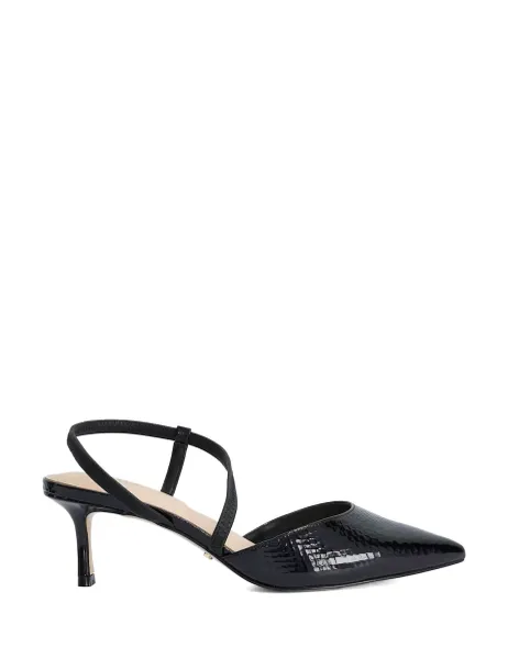Dune London Leather Asymmetric Court Shoes Black