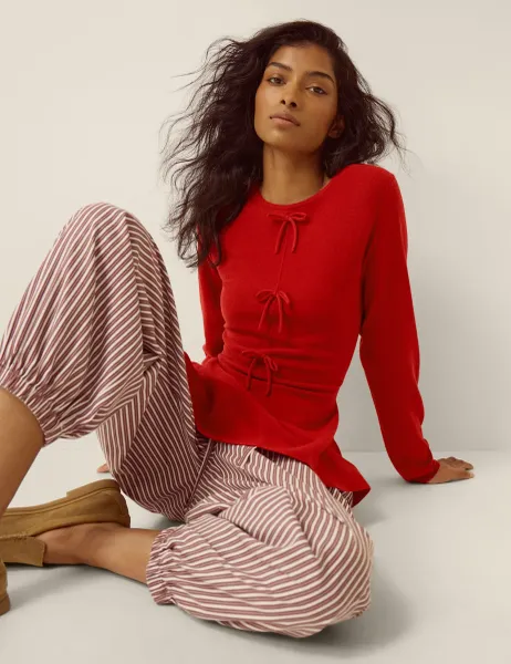 Monsoon Peplum Jumper with Wool Red