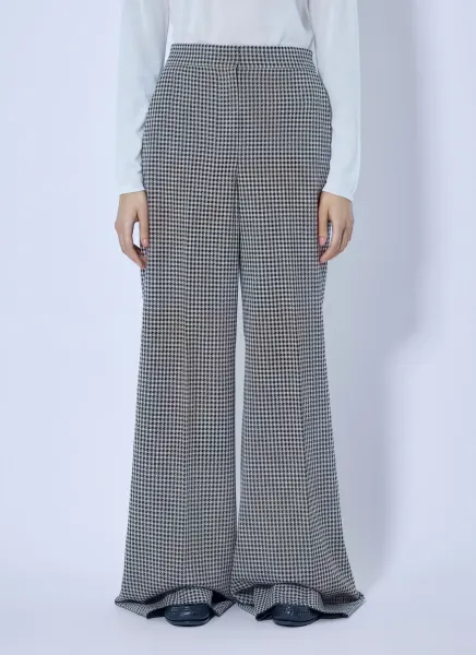 Max Mara Houndstooth Wide-Leg Trousers