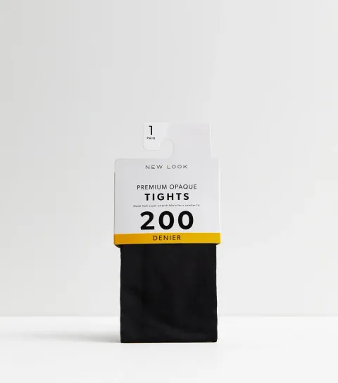 Black 200 Denier Premium Opaque Tights