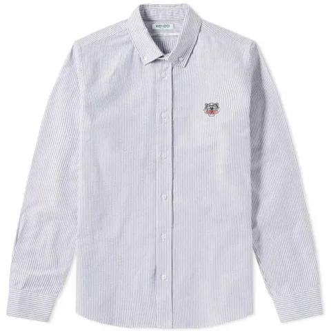 Button Down Tiger Stripe Oxford Shirt