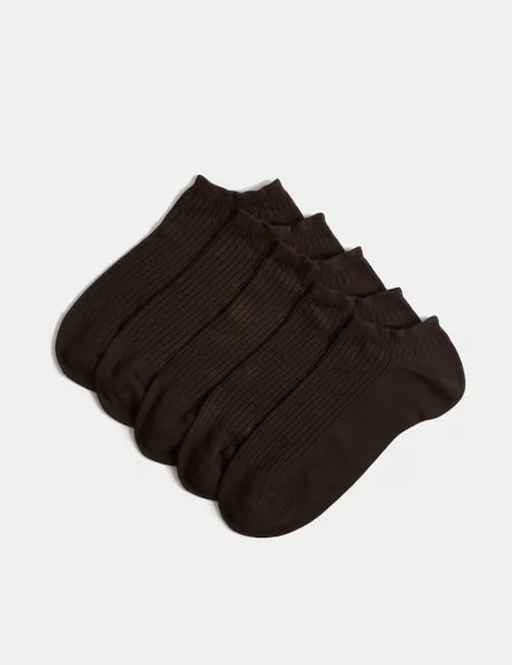 Marks & Spencer 5 Pack Supersoft Trainer Liners Chocolate