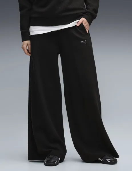 Puma Class Relaxed Wide Leg Lounge Joggers Black