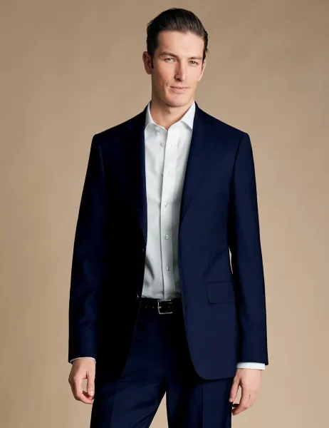 Charles Tyrwhitt Merino Wool Rich Blazer Dark Navy