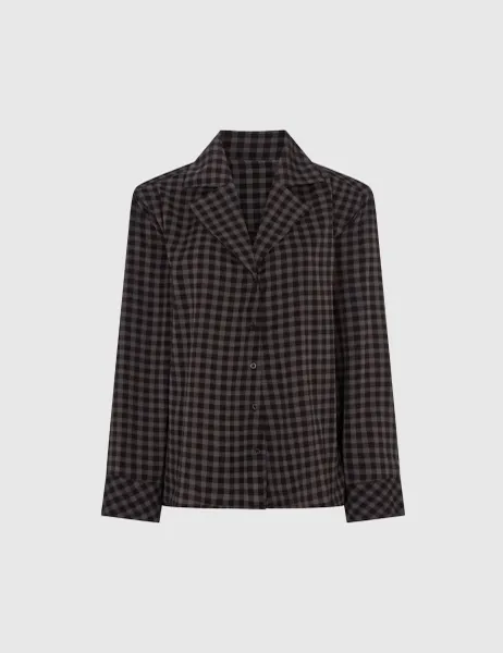 WAT THE BRAND Gingham Shirt Black/Grey
