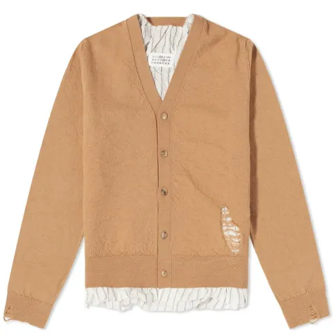 Distressed Insert Cardigan