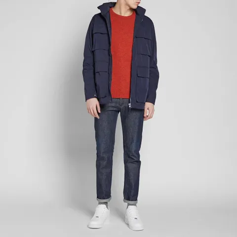 Arm Badge Lambswool Crew Knit