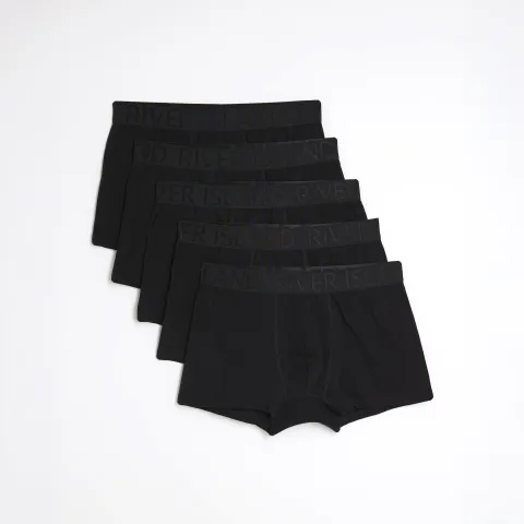 River Island Jacquard Waistband Pack Of 5 Trunks