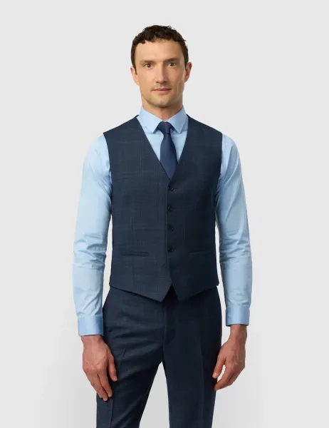 Ted Baker Tailored Fit Wool Blend Check Waistcoat