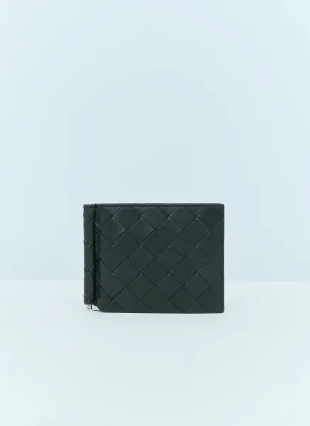 Intrecciato Bill Clip Leather Wallet