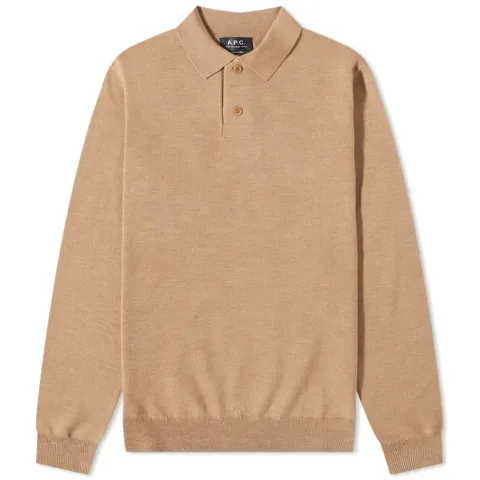 A.P.C. Long Sleeve Jerry Knit Polo