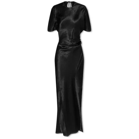 Daika Text Satin Midi Dress