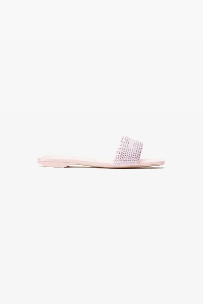 pink satin & crystal hotfix vy sandals