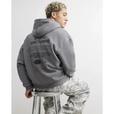 River Island Oversized Fit Sanctuaire Hoodie
