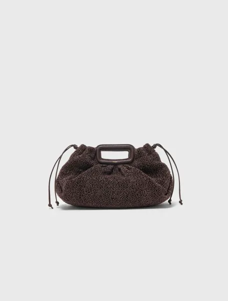 Mipli bouclé effect clutch bag