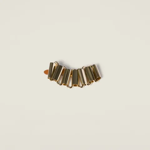 Metal and leather bracelet