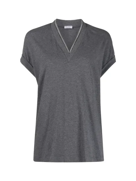 Women v-neck t-shirt Grey