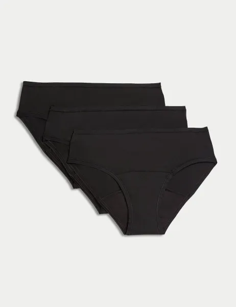 Marks & Spencer 3pk Heavy Absorbency First Period Briefs Black