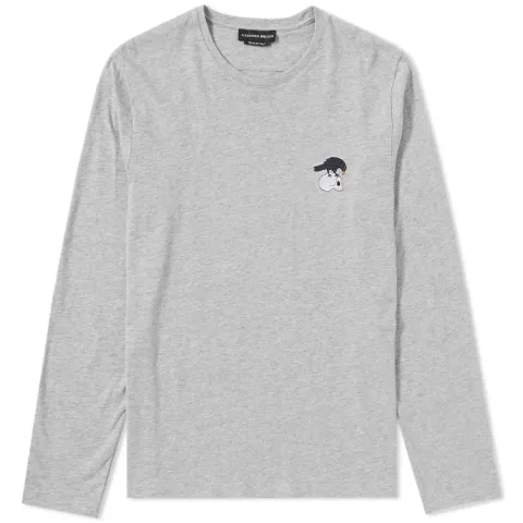 Long Sleeve Embroidered Motif Tee