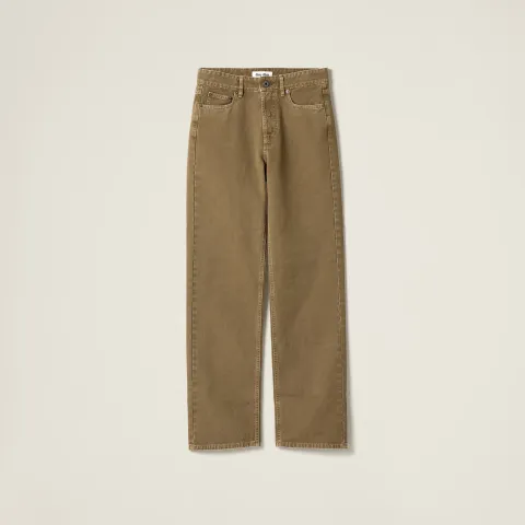 Garment-dyed gabardine pants
