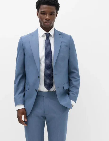 Marks & Spencer Tailored Fit Textured Jacket Light Airforce