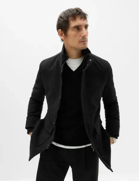 Marks & Spencer Italian Moleskin Jacket Dark Grey