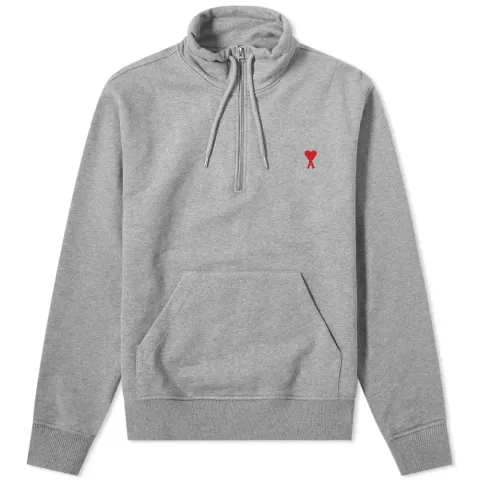 AMI Heart Drawstring Quarter Zip