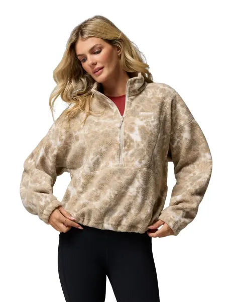 Columbia Timber Crest Printed Fleece Half Zip Beige Mix