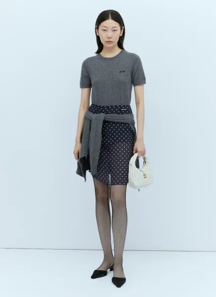 Logo Embroidery Cashmere Knit Sweater