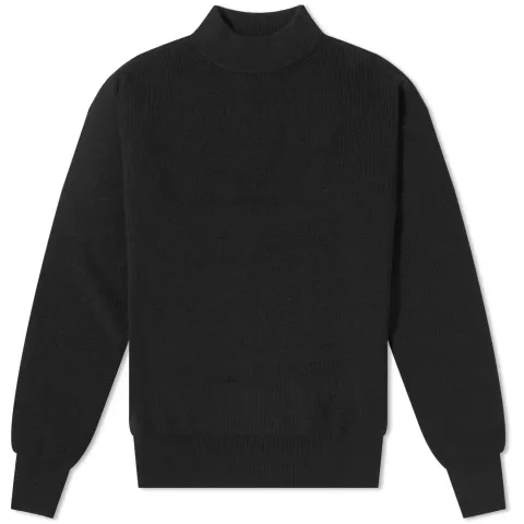 Navy Mock Neck Knit