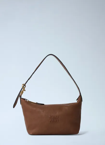 Leather Logo Motif Shoulder Bag
