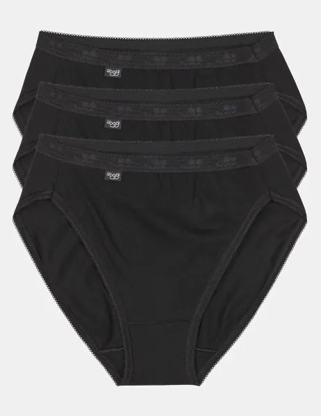 Sloggi 3pk Cotton Rich Tai Briefs Black