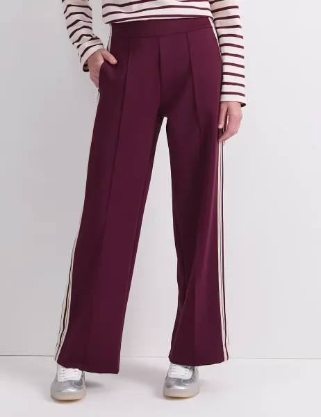 Sportscraft Side Stripe Wide Leg Trousers Purple