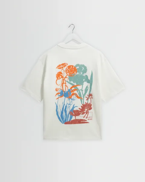 Wax London Dean - Off White Layered Flower Graphic t-Shirt