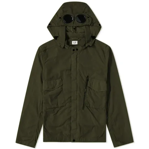 Chrome Goggle Hooded Shirt Jacket