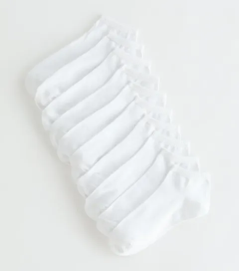 Pack of 10 White Trainer Socks