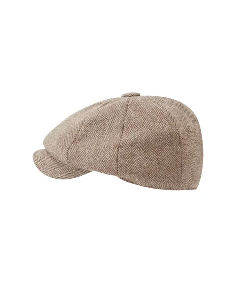 Schöffel Country Women's Newsboy Cap - Cobblestone Herringbone Tweed