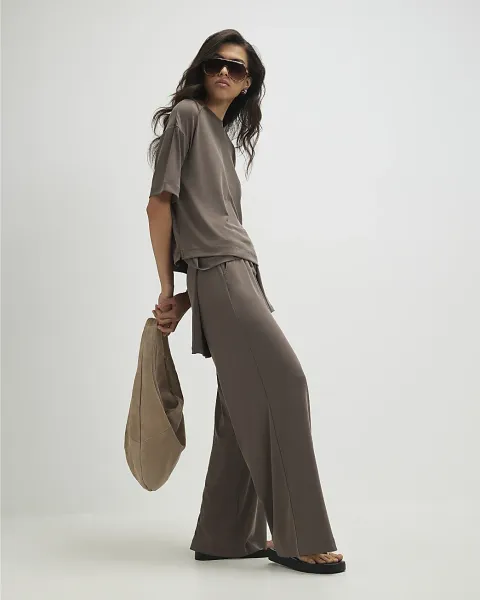 River Island Soft Touch Wide Leg Trousers