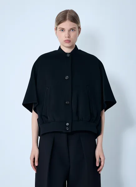 Cashmere Cropped Sleeve Jacket