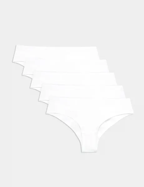 Marks & Spencer 5 Pack Cotton Modal Hipster Knickers White
