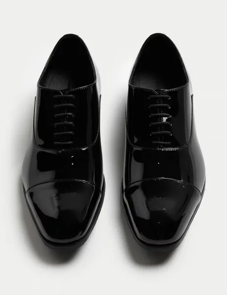 Autograph Patent Leather Oxford Shoes Black