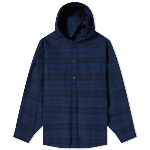 Hooded Check Overshirt