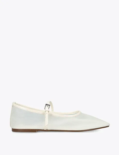 Steve Madden Mesh Flat Mary Jane Shoes White
