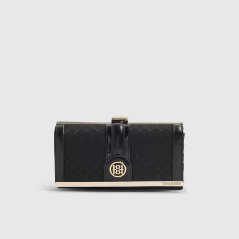 River Island Jacquard Monogram Cliptop Purse